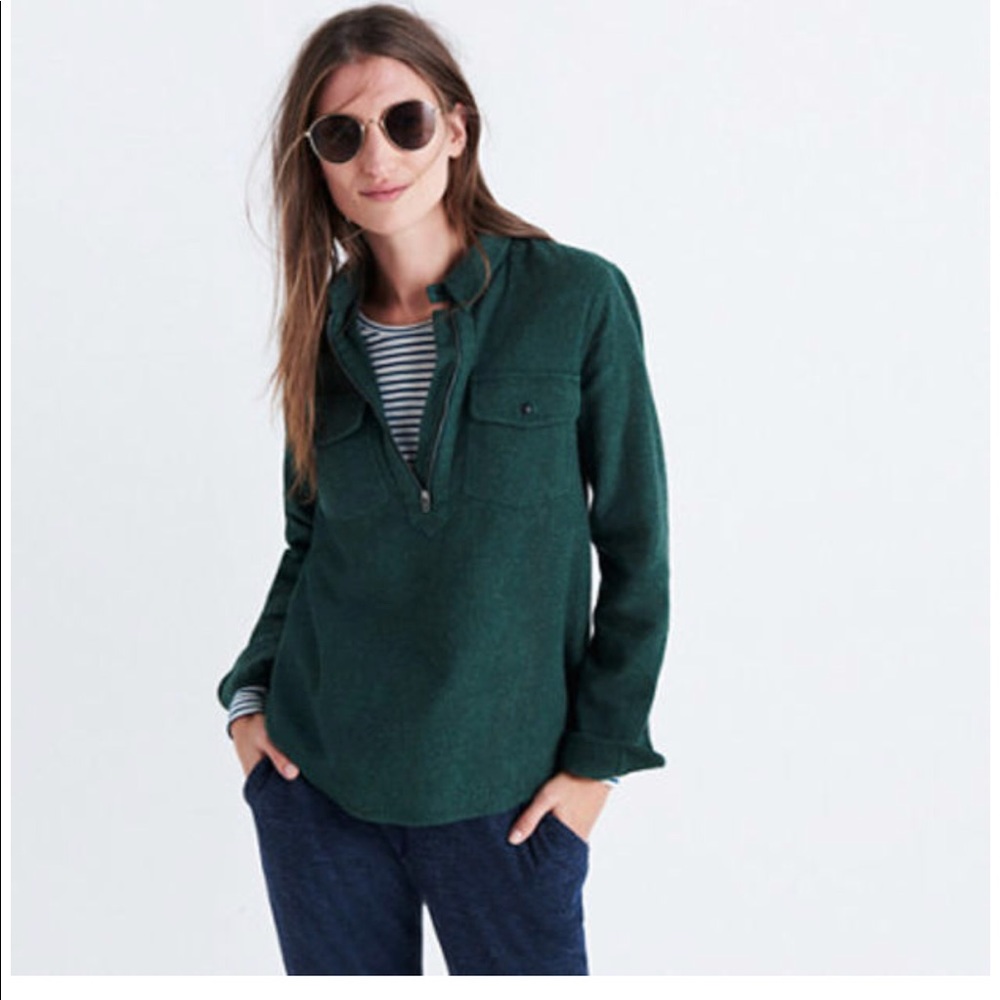 Madewell Zip Up Flannel Shirt